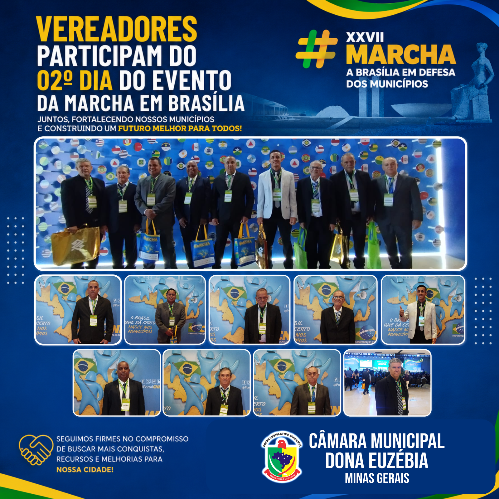 Vereadores de Dona Euzébia participam do 2º dia da XXVII Marcha a Brasília em Defesa dos Municípios