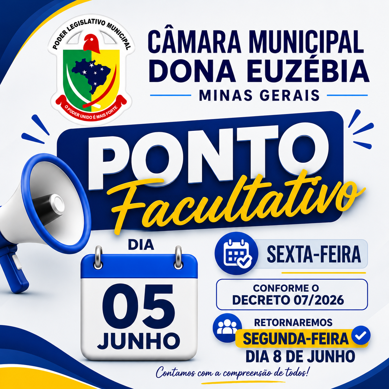 COMUNICADO OFICIAL – PONTO FACULTATIVO